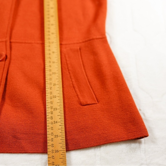 Talbots Womens Burnt Orange Knit Blazer Jacket Cotton Blend Pockets Size M Fall - Picture 6 of 12